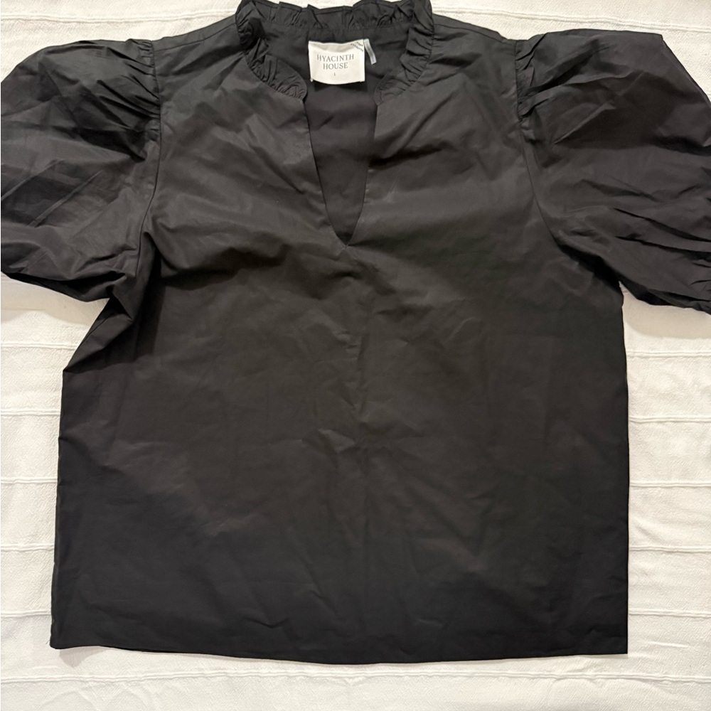 Vince Camuto Black Ruffled Top